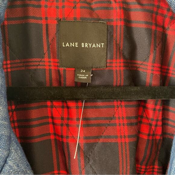 Lane Bryant Quilted Denim Textured Jacket Plus Size 24 - Picture 6 of 8